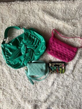 4 Piece Y2K Colorful Purse Bundle—Chinese Laundry, Vera Bradley, Betsey Johnson